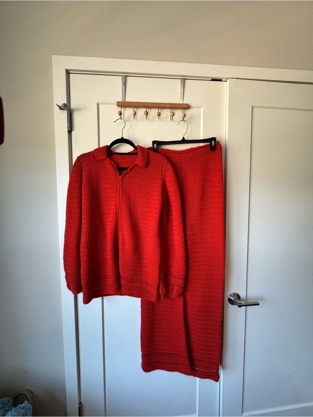 HAND MADE! Orange Knit Sweater and Pant- SET!